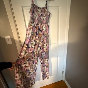 Floral Jumpsuit with Spaghetti Straps